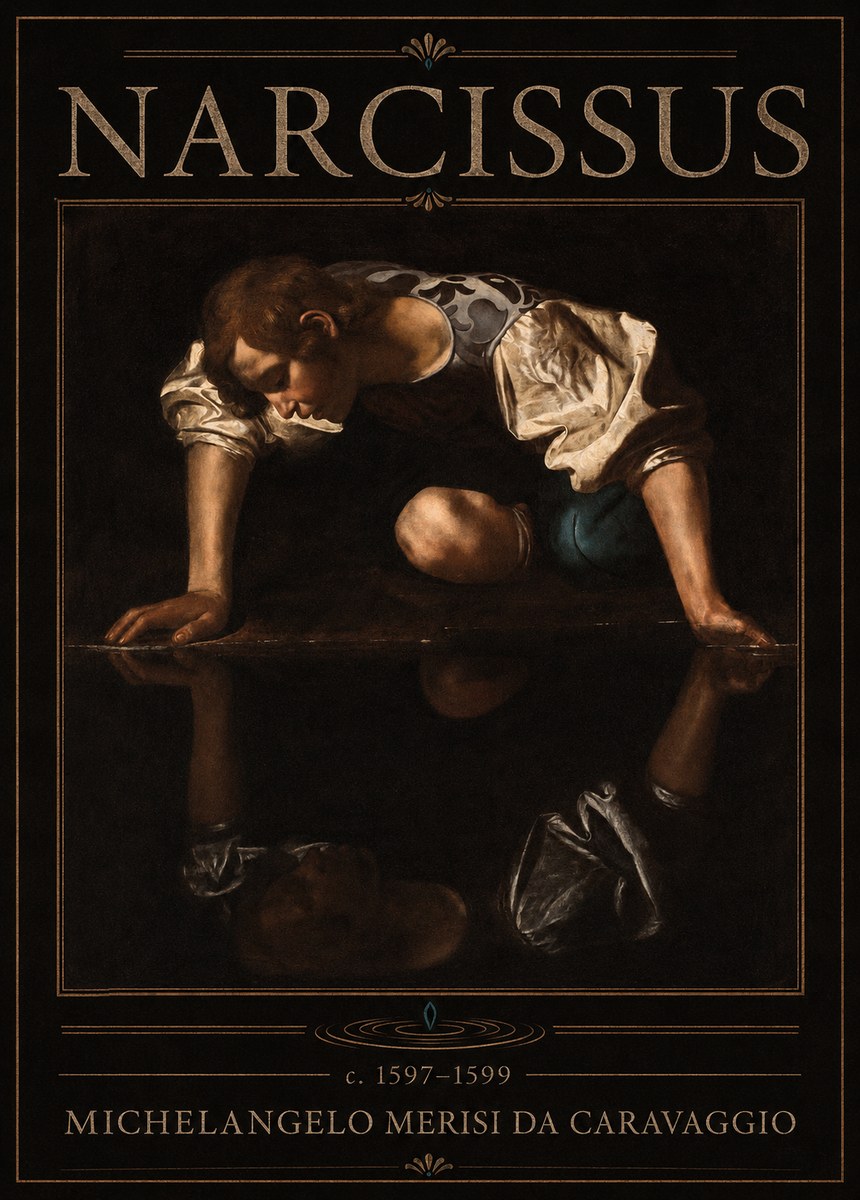 Michelangelo Merisi da Caravaggio Narcissus II No6 - Affiche