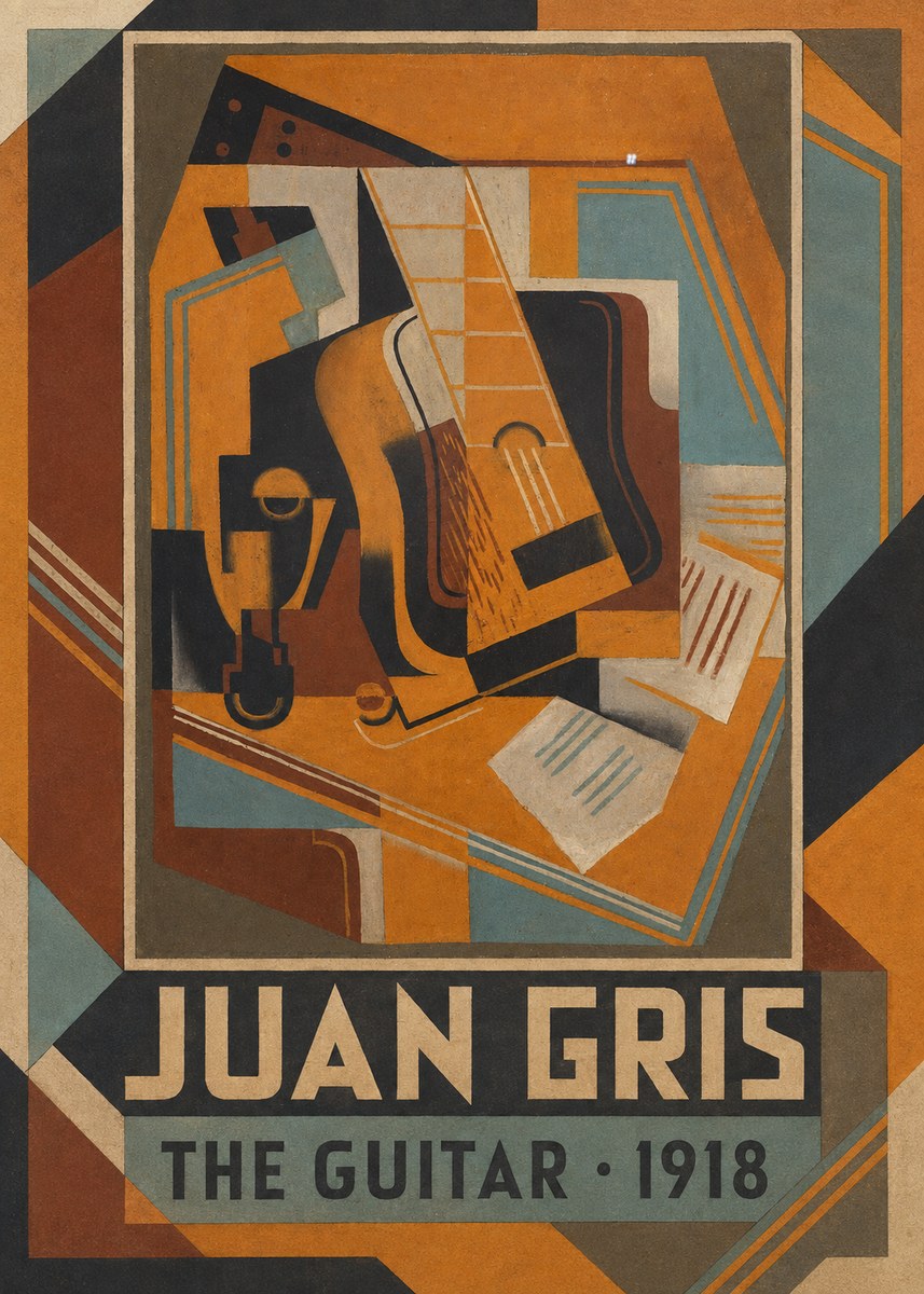 Juan Gris The Guitar No1 - Affiche