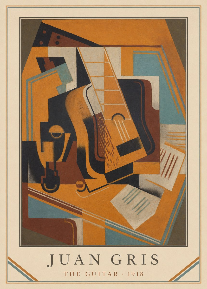 Juan Gris The Guitar No3 - Affiche