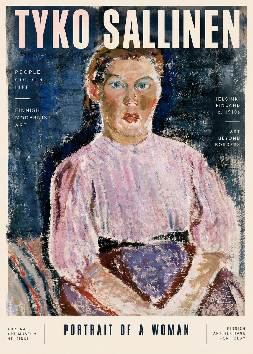 Tyko Sallinen Portrait of a Woman II No6 - Affiche