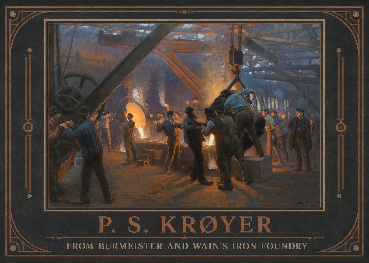 P.S. Krøyer From Burmeister and Wain's Iron Foundry No1 - Affiche