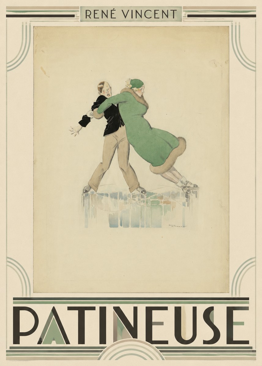 René Vincent Patineuse No5 - Affiche