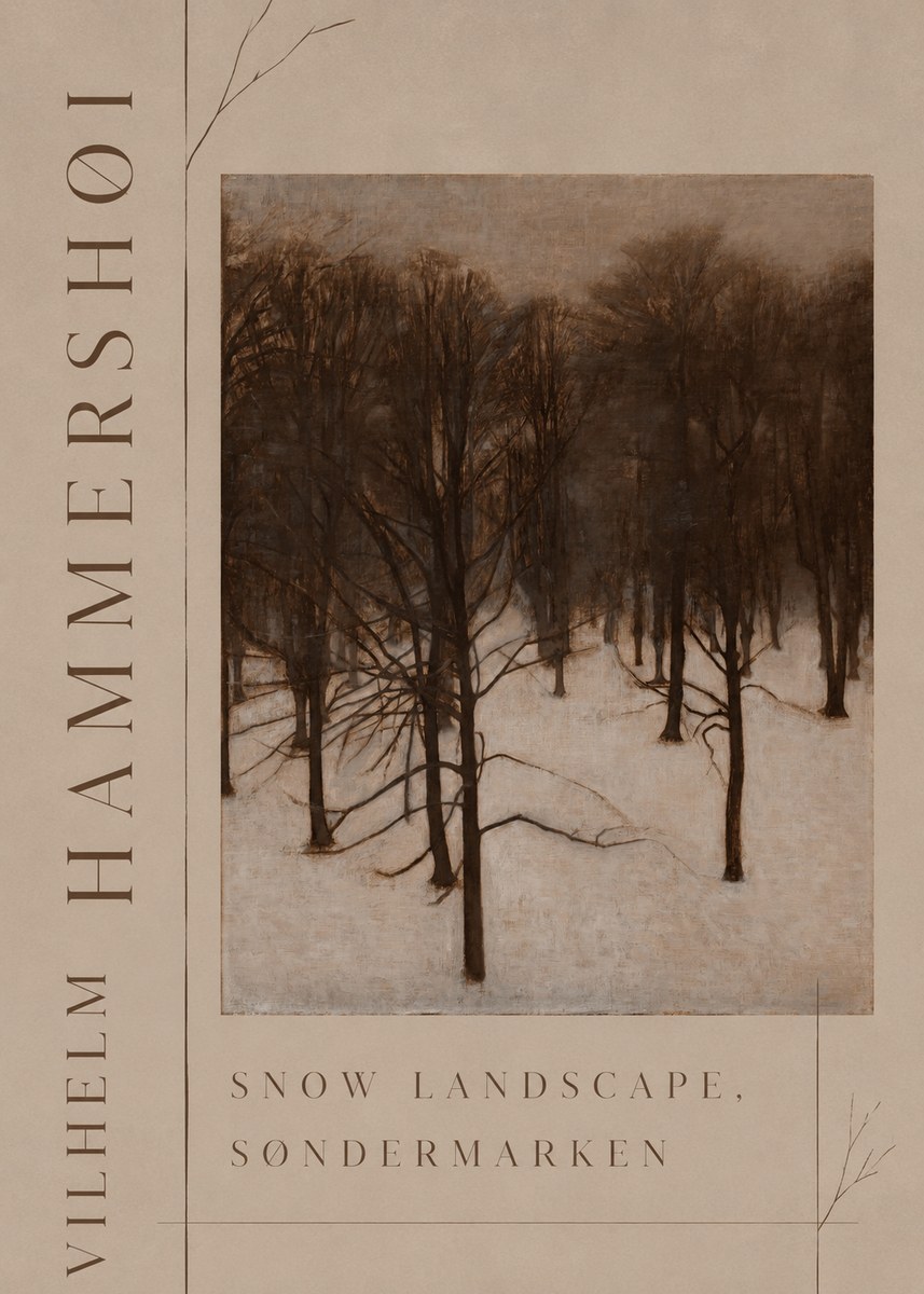 Vilhelm Hammershøi Snow Landscape, Søndermarken No3 - Affiche