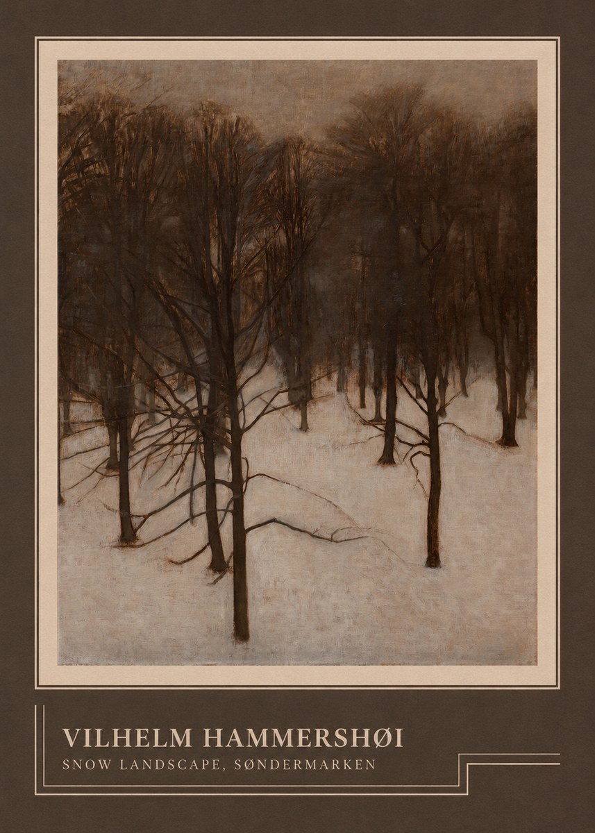 Vilhelm Hammershøi Snow Landscape, Søndermarken No4 - Affiche