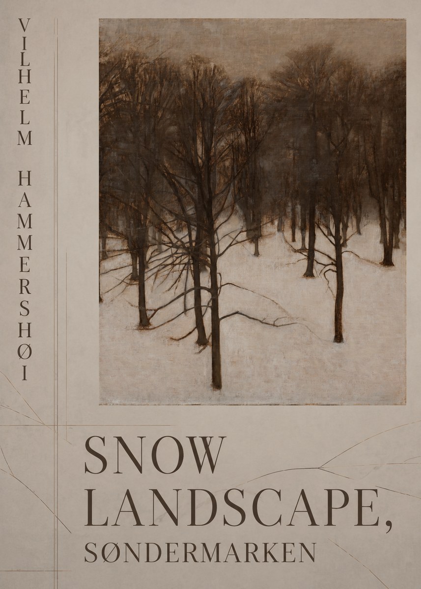 Vilhelm Hammershøi Snow Landscape, Søndermarken No5 - Affiche