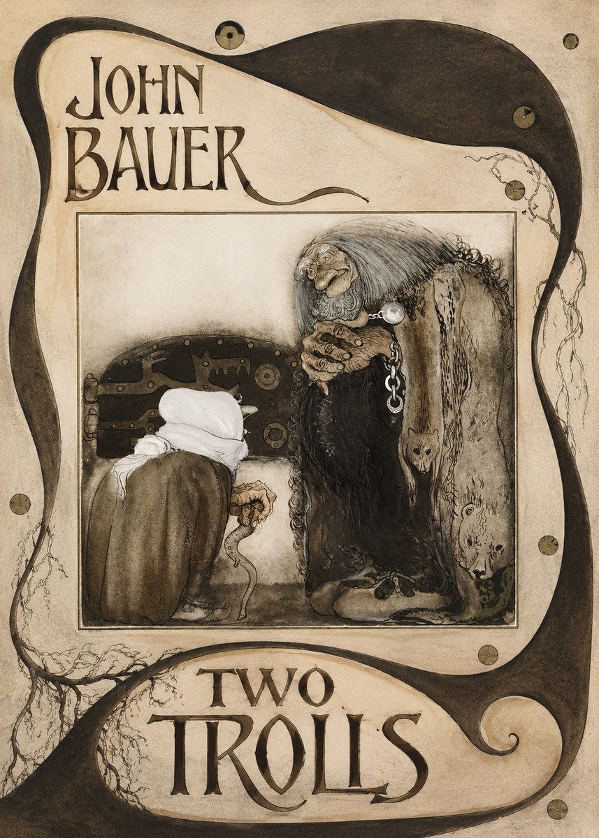 John Bauer Two Trolls No4 - Affiche