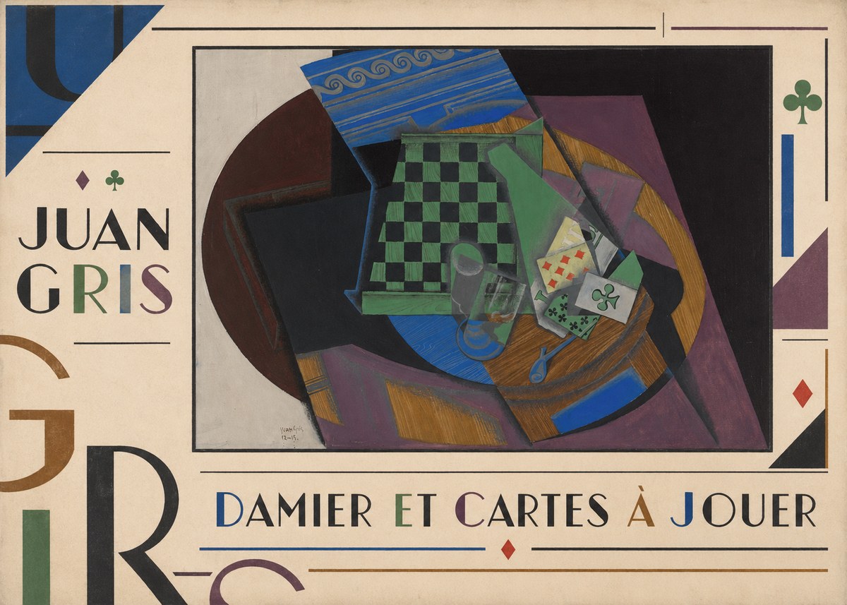 Juan Gris Damier Et Cartes À Jouer No5 - Affiche