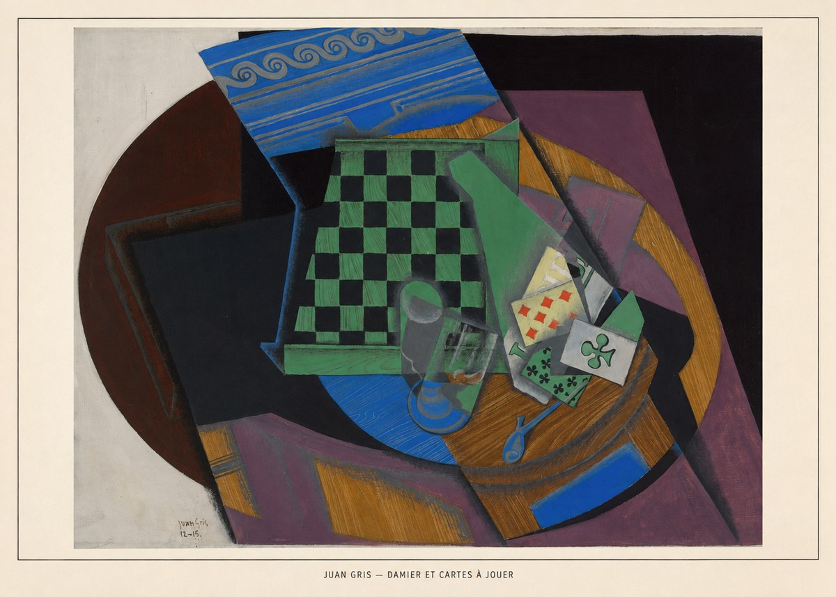 Juan Gris Damier Et Cartes À Jouer No6 - Affiche