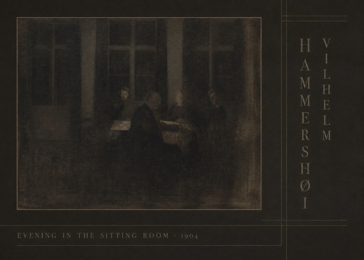 Vilhelm Hammershøi Evening in the Sitting Room No4 - Affiche
