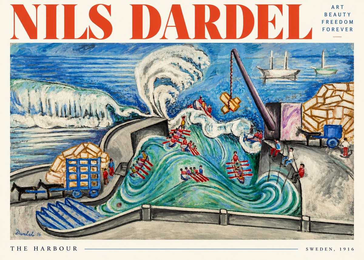 Nils Dardel The Harbour No2 - Affiche