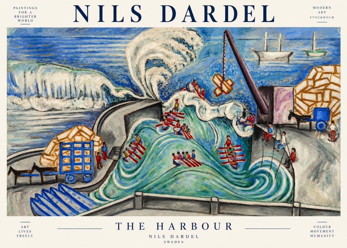 Nils Dardel The Harbour No3 - Affiche