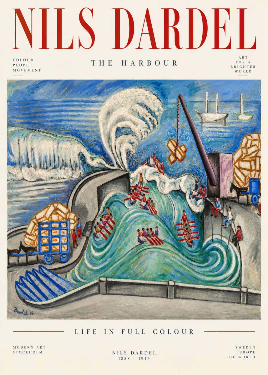 Nils Dardel The Harbour No5 - Affiche