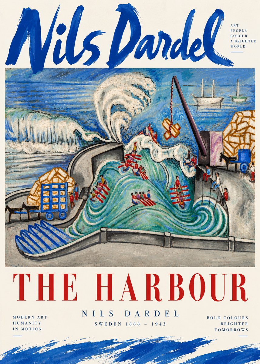 Nils Dardel The Harbour No6 - Affiche