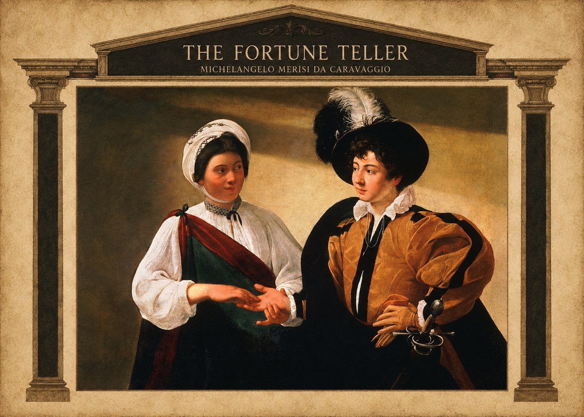 Michelangelo Merisi da Caravaggio The Fortune Teller III No4 - Affiche