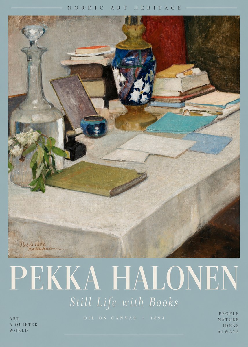 Pekka Halonen Still Life with Books No5 - Affiche