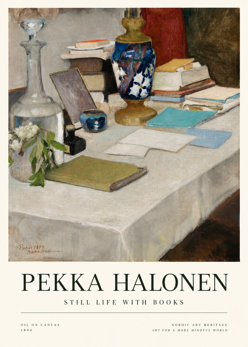 Pekka Halonen Still Life with Books No6 - Affiche