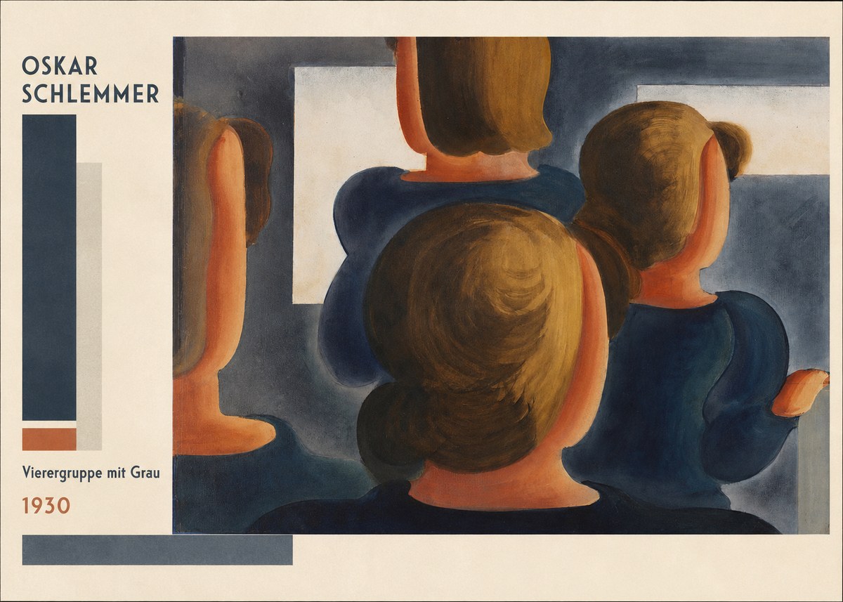 Oskar Schlemmer Vierergruppe Mit Grau No1 - Affiche