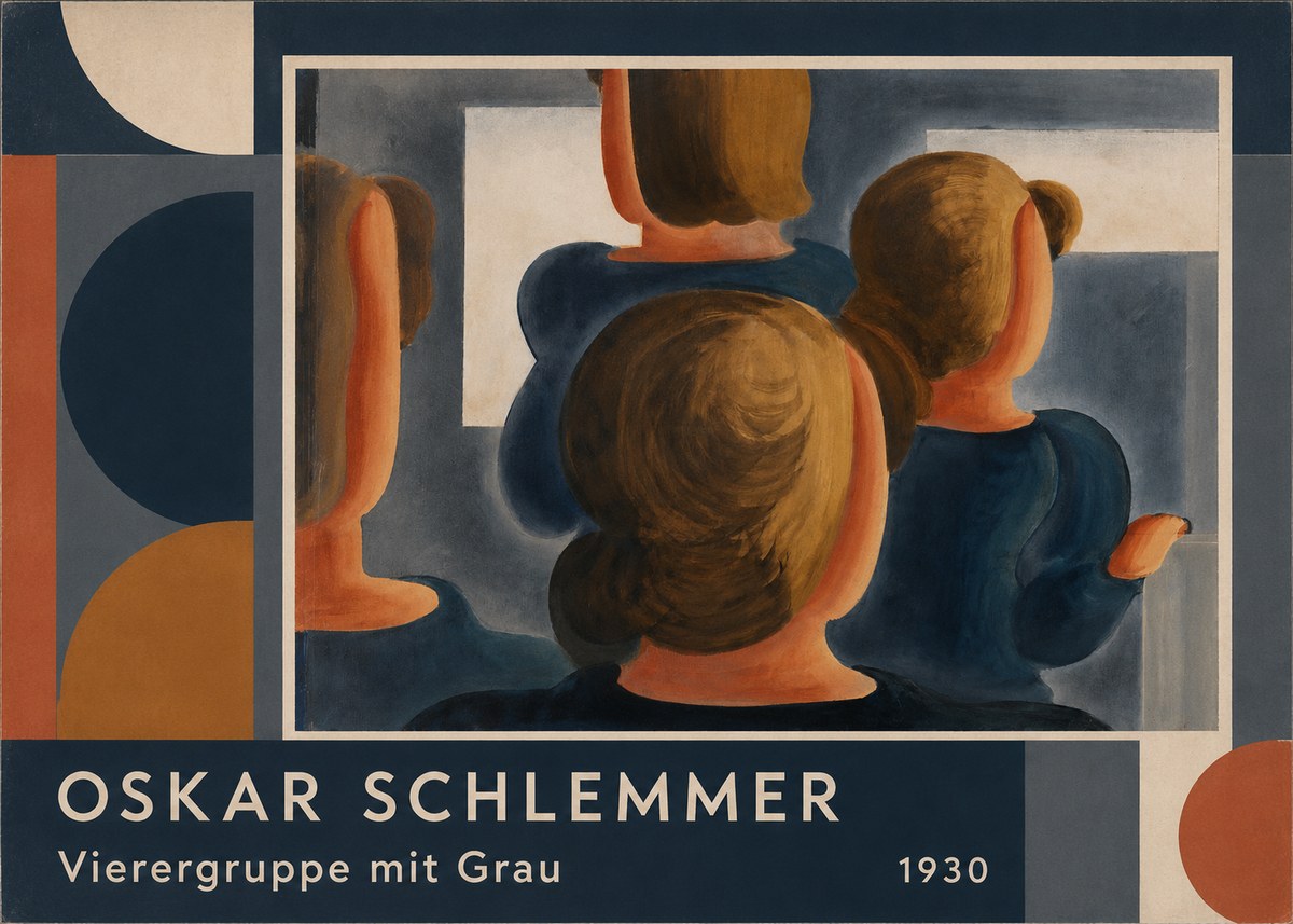 Oskar Schlemmer Vierergruppe Mit Grau No2 - Affiche