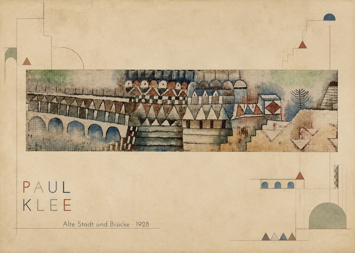 Paul Klee Alte Stadt Und Brücke No2 - Affiche