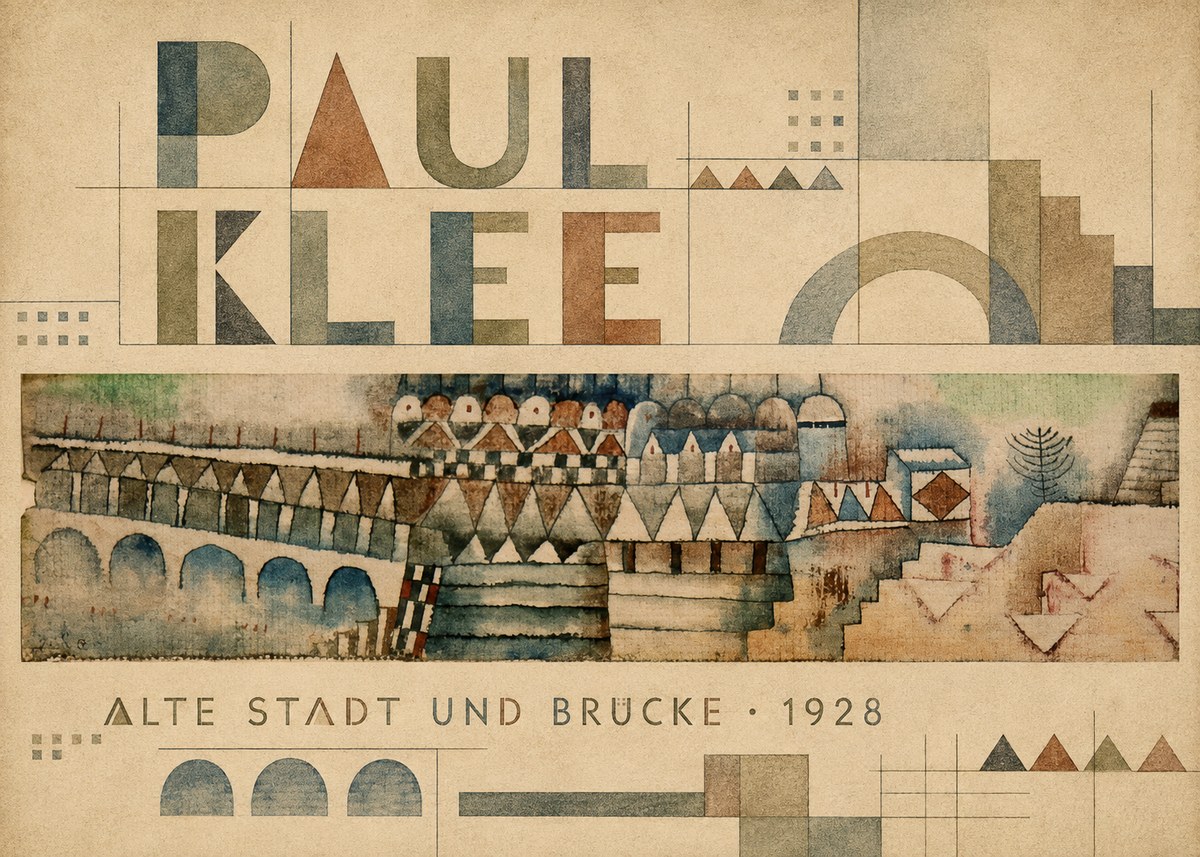 Paul Klee Alte Stadt Und Brücke No5 - Affiche