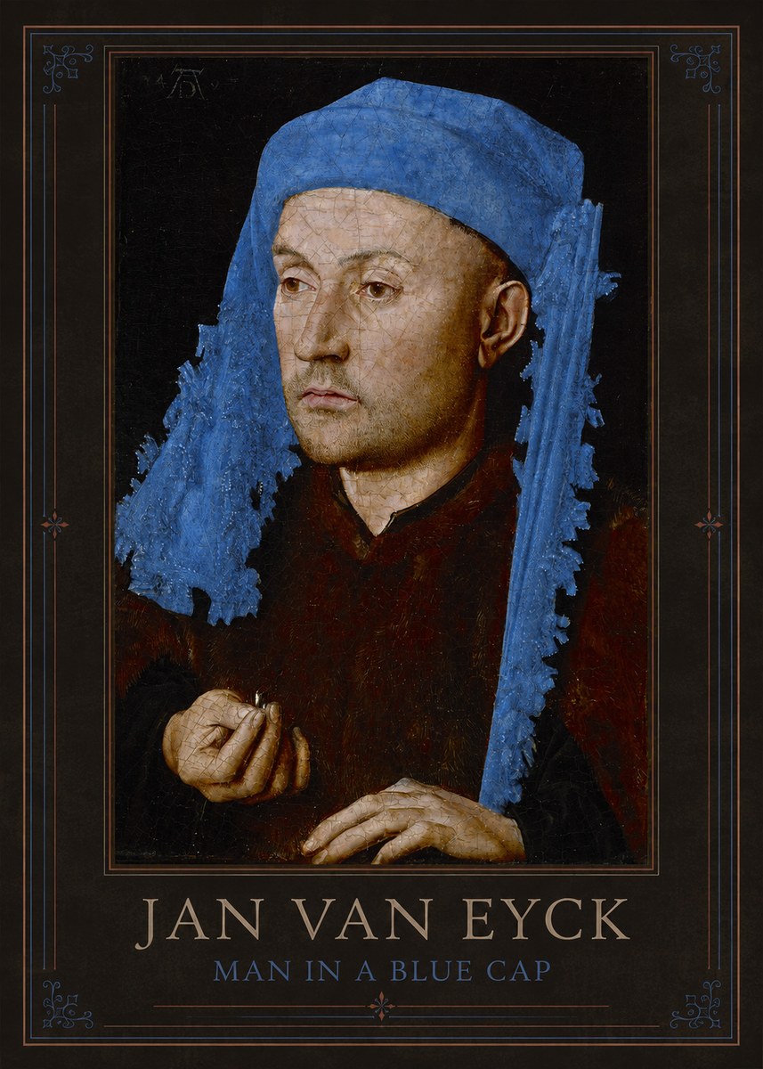 Jan van Eyck Man in a Blue Cap I No1 - Affiche