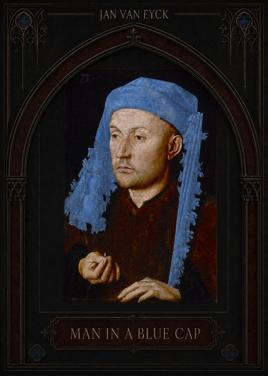 Jan van Eyck Man in a Blue Cap I No3 - Affiche