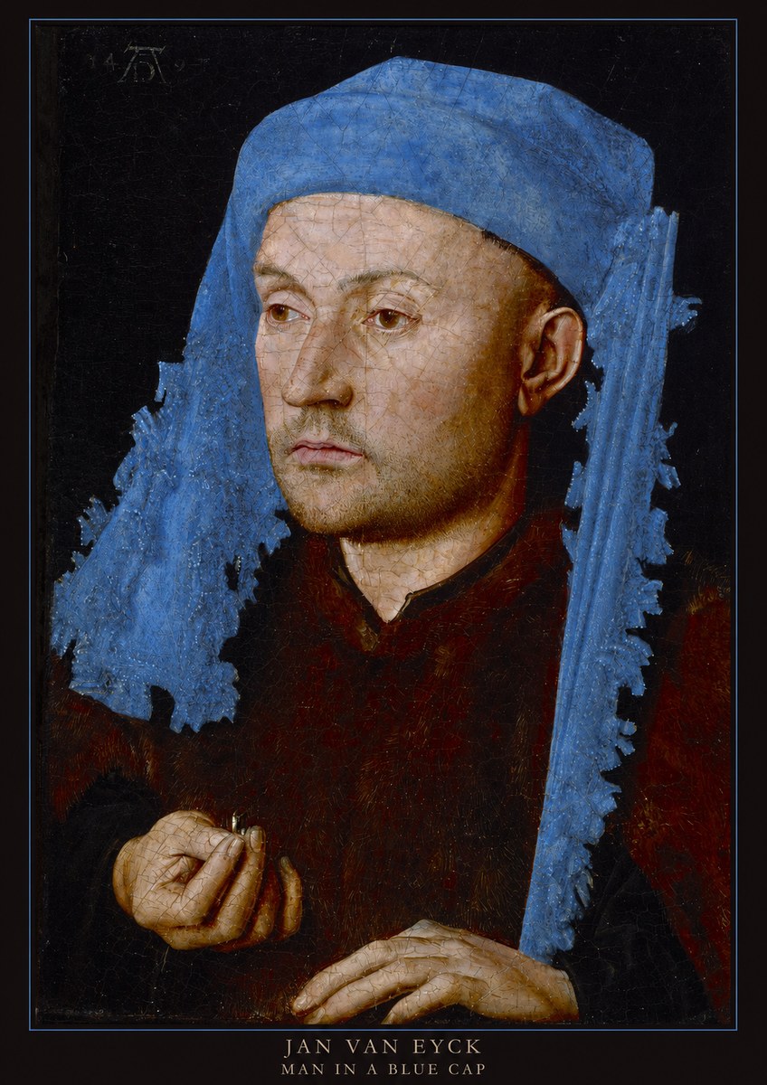 Jan van Eyck Man in a Blue Cap I No5 - Affiche