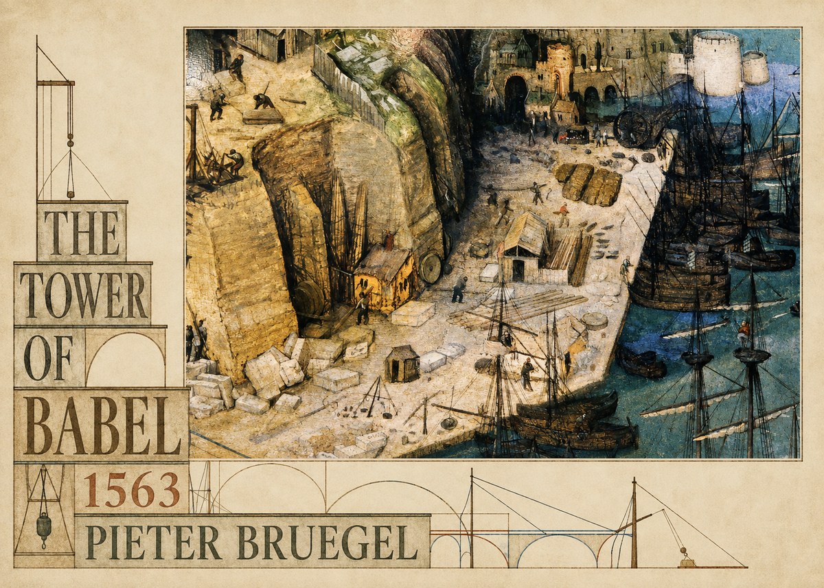Pieter Bruegel The Tower of Babel XVIII No6 - Affiche