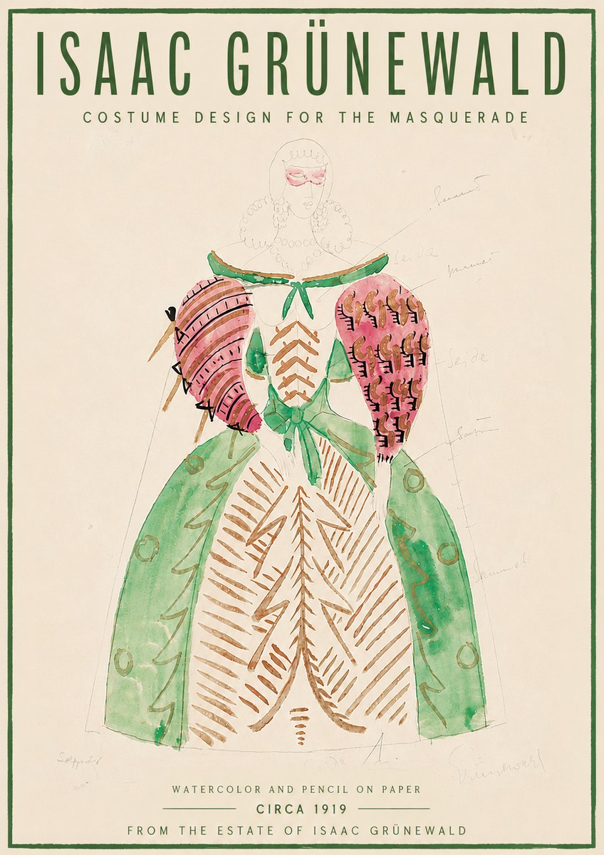 Isaac Grünewald Costume Design for the Masquerade No6 - Affiche
