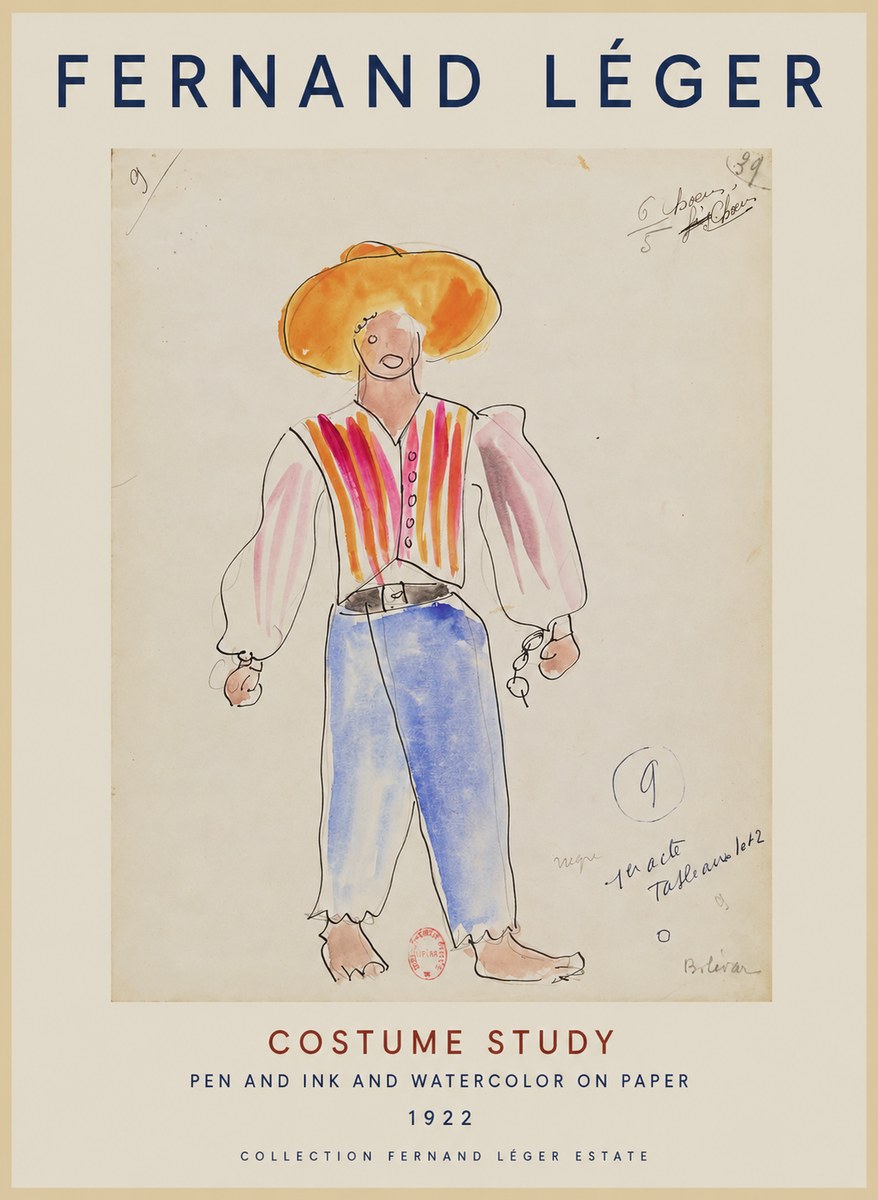 Fernand Léger Costume Study II No1 - Affiche