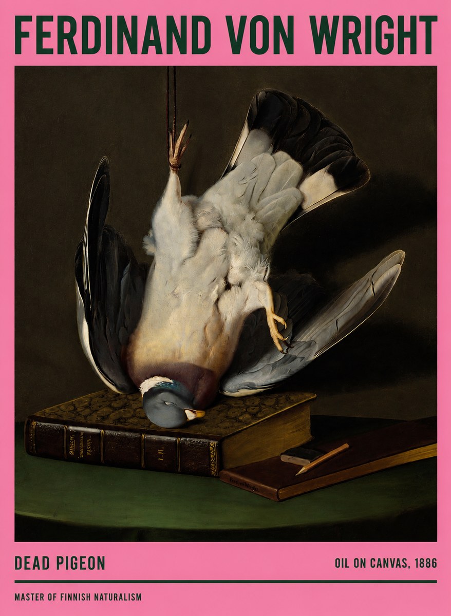 Ferdinand von Wright Dead Pigeon No2 - Affiche