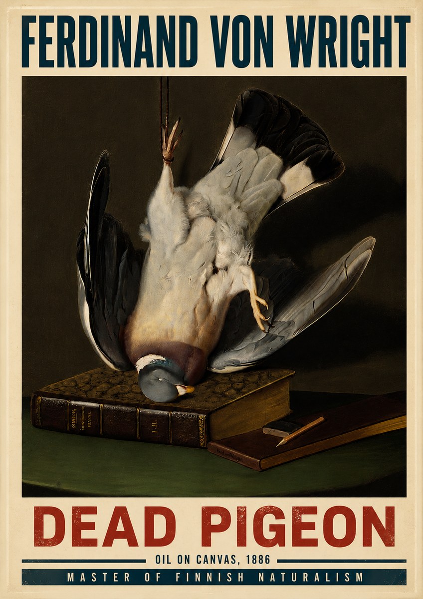 Ferdinand von Wright Dead Pigeon No6 - Affiche