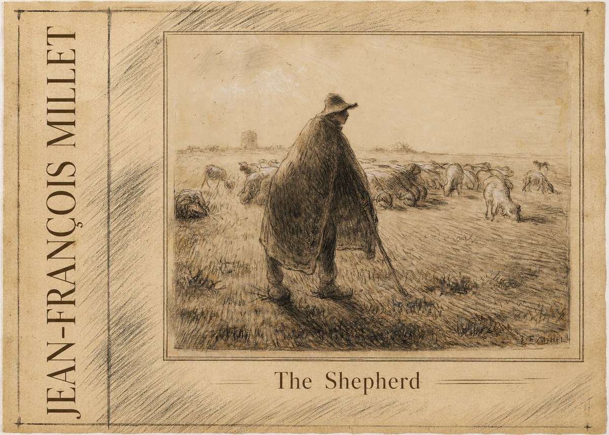Jean-François Millet The Shepherd No2 - Affiche