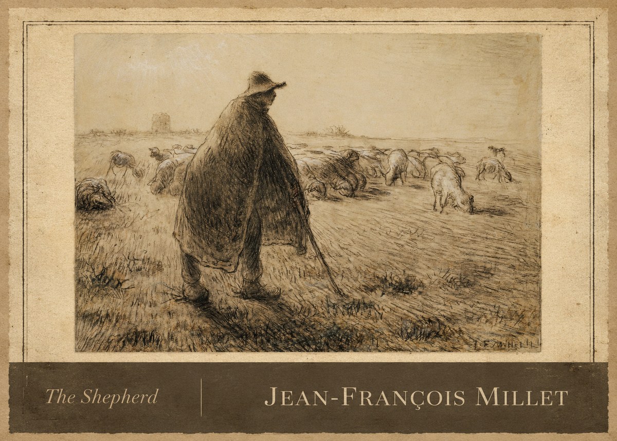 Jean-François Millet The Shepherd No3 - Affiche