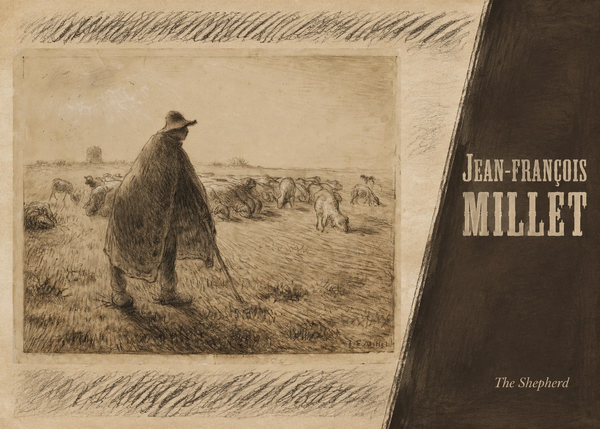 Jean-François Millet The Shepherd No5 - Affiche