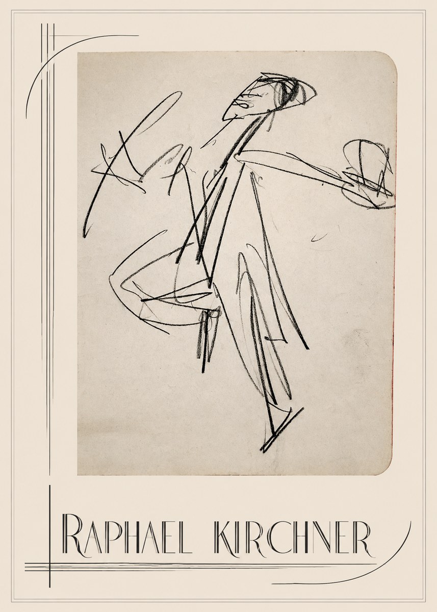 Raphael Kirchner Dynamic Dancer Sketch No1 - Affiche