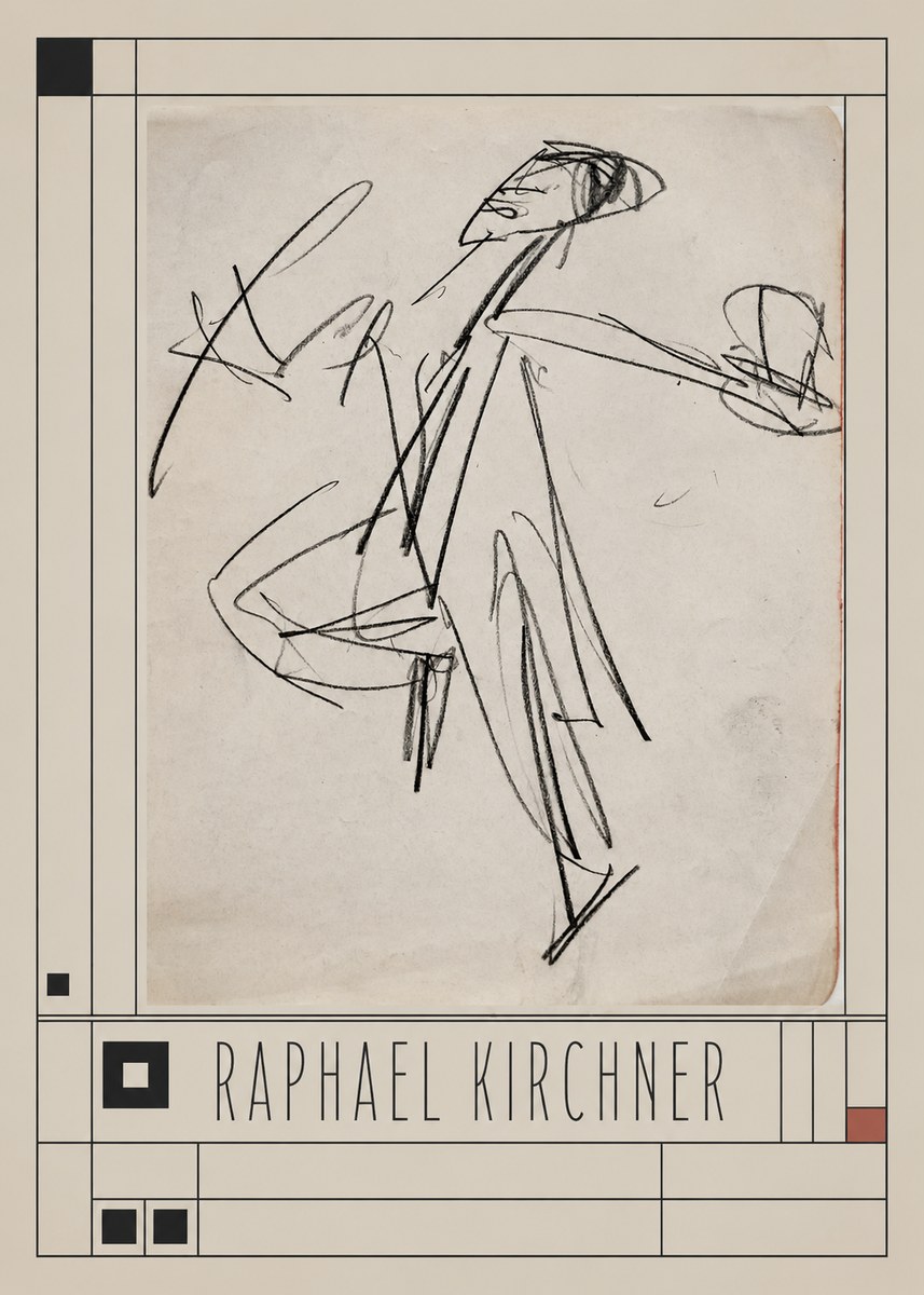 Raphael Kirchner Dynamic Dancer Sketch No3 - Affiche