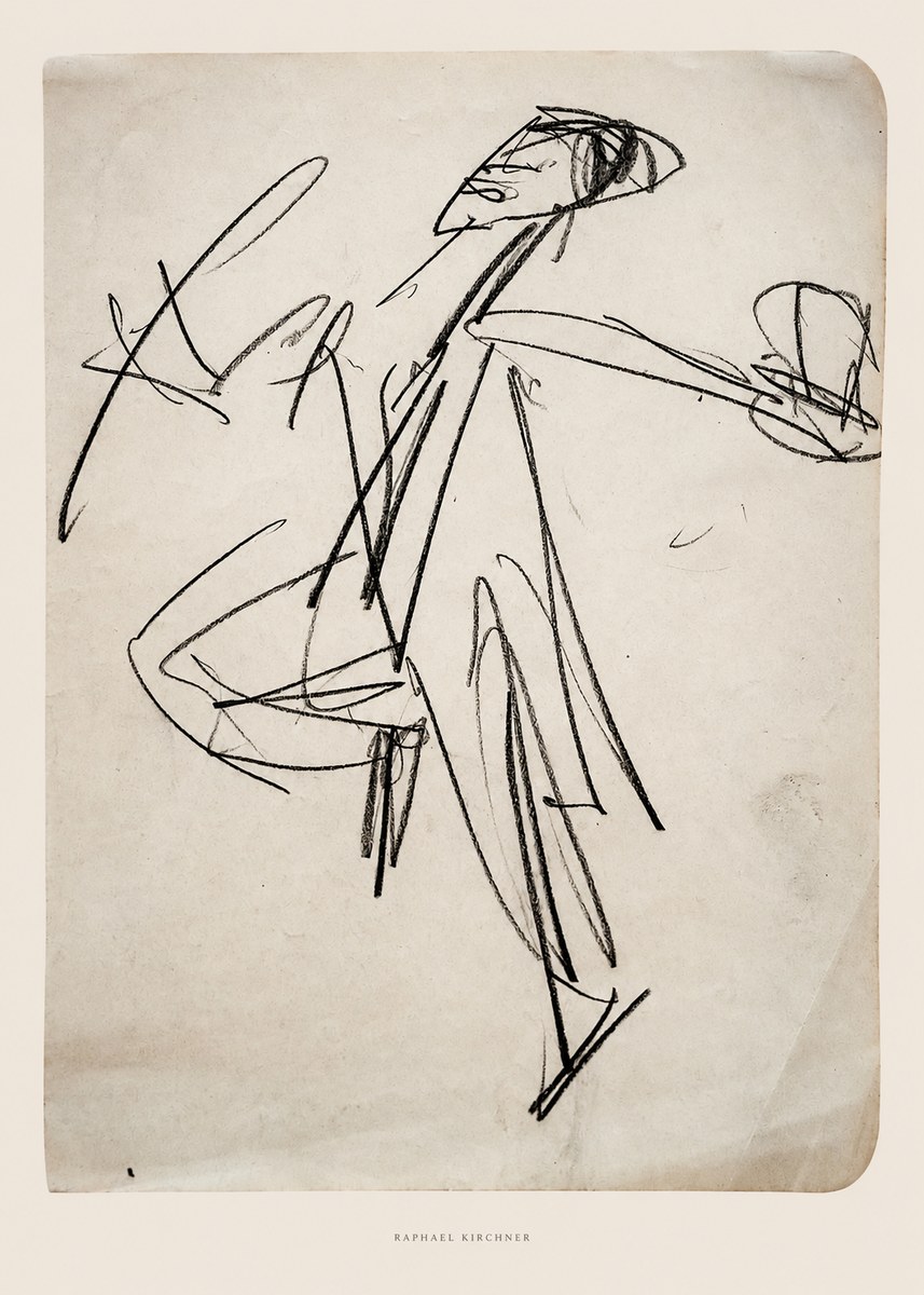 Raphael Kirchner Dynamic Dancer Sketch No6 - Affiche