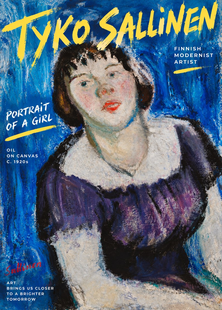 Tyko Sallinen Portrait of a Girl II No4 - Affiche