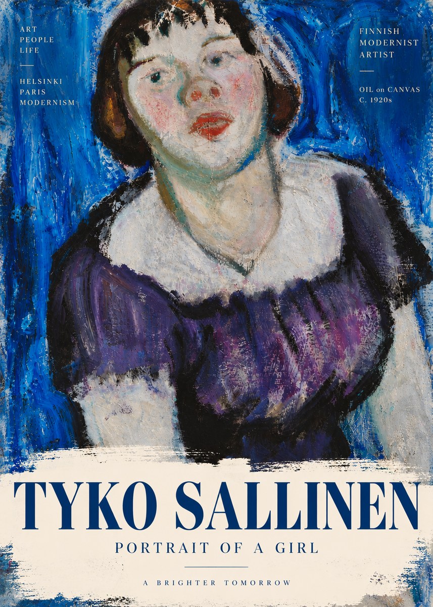 Tyko Sallinen Portrait of a Girl II No6 - Affiche