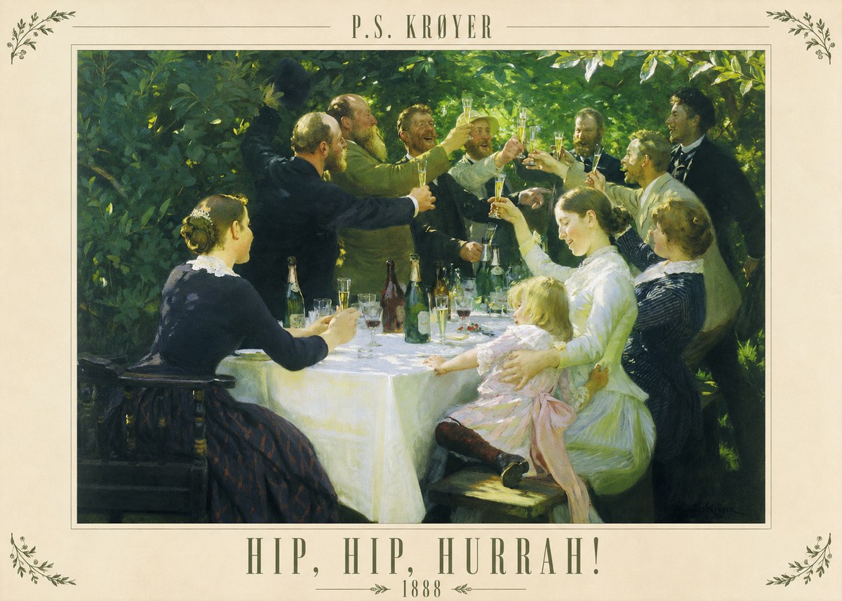 P.S. Krøyer Hip, Hip, Hurrah! No3 - Affiche