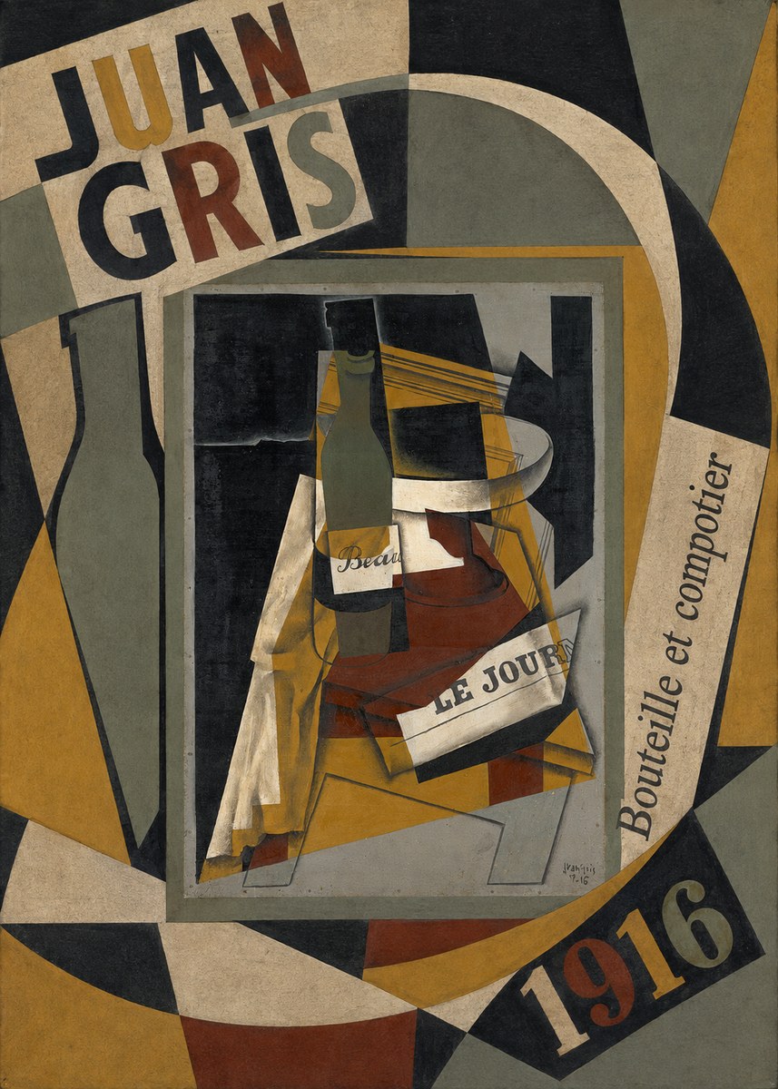 Juan Gris Bouteille Et Compotier No6 - Affiche