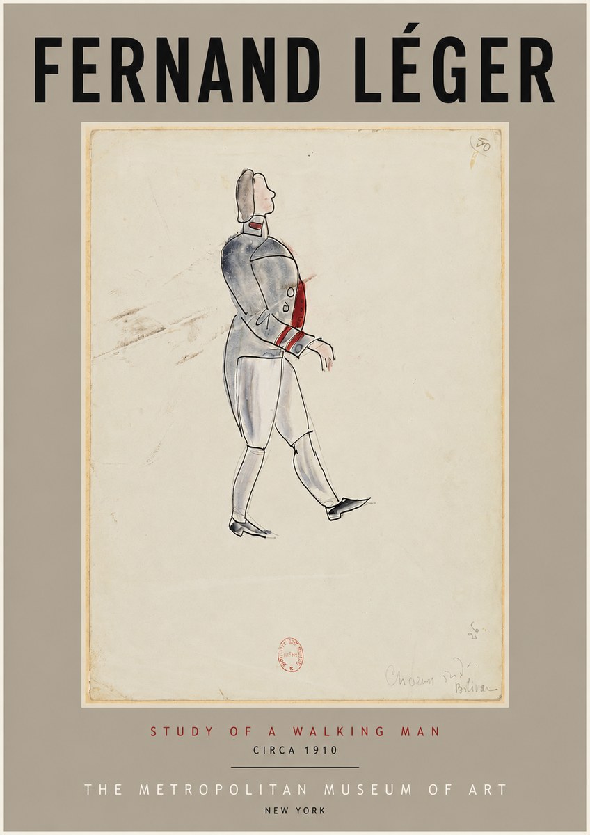 Fernand Léger Study of a Walking Man No4 - Affiche