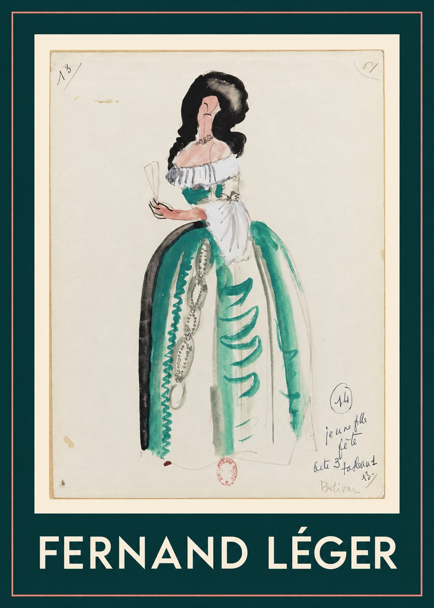 Fernand Léger Jeune Fille En Fête (Costume Design) No1 - Affiche