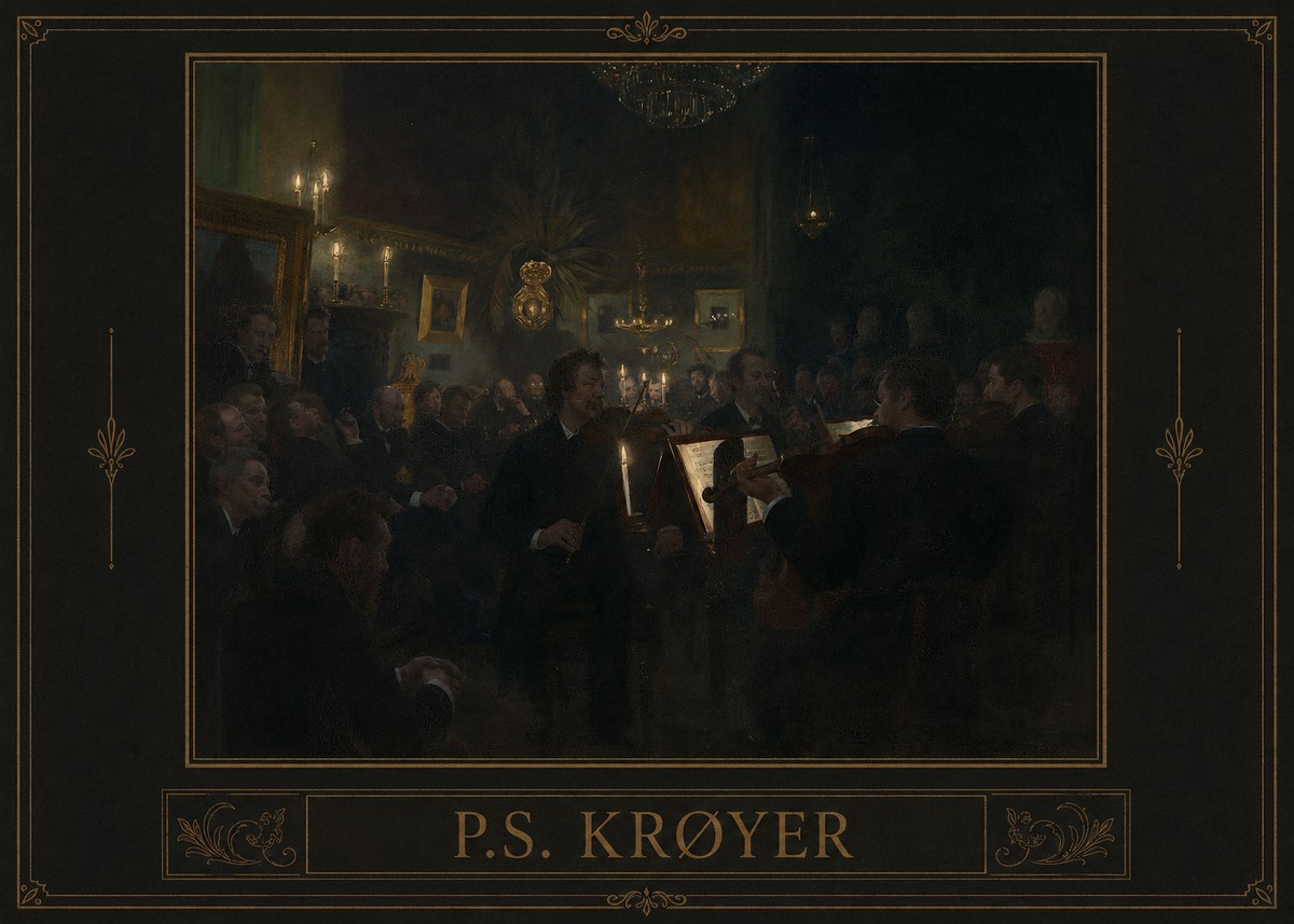 P.S. Krøyer An Evening at Høeberg's Home No1 - Affiche