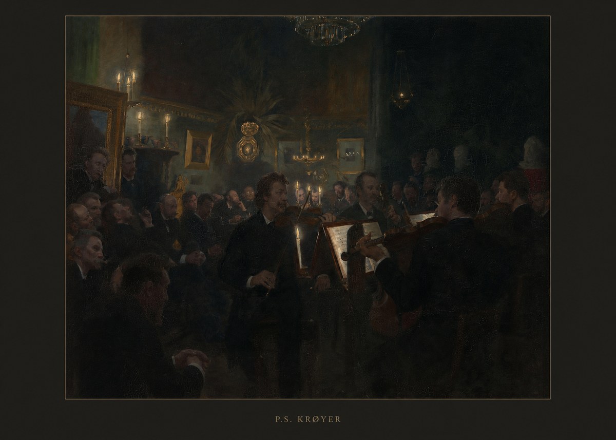 P.S. Krøyer An Evening at Høeberg's Home No6 - Affiche