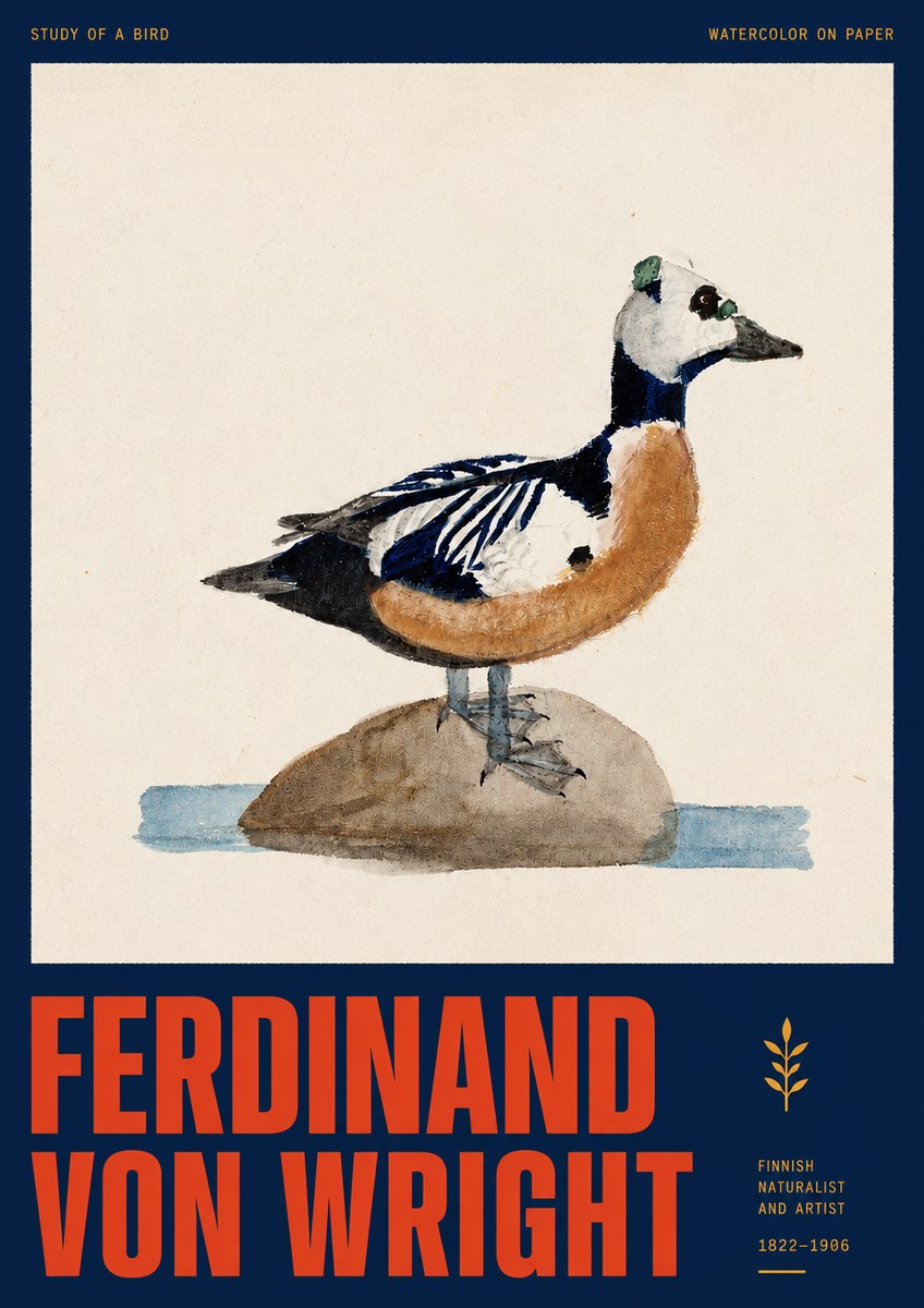 Ferdinand von Wright Study of a Bird No2 - Affiche