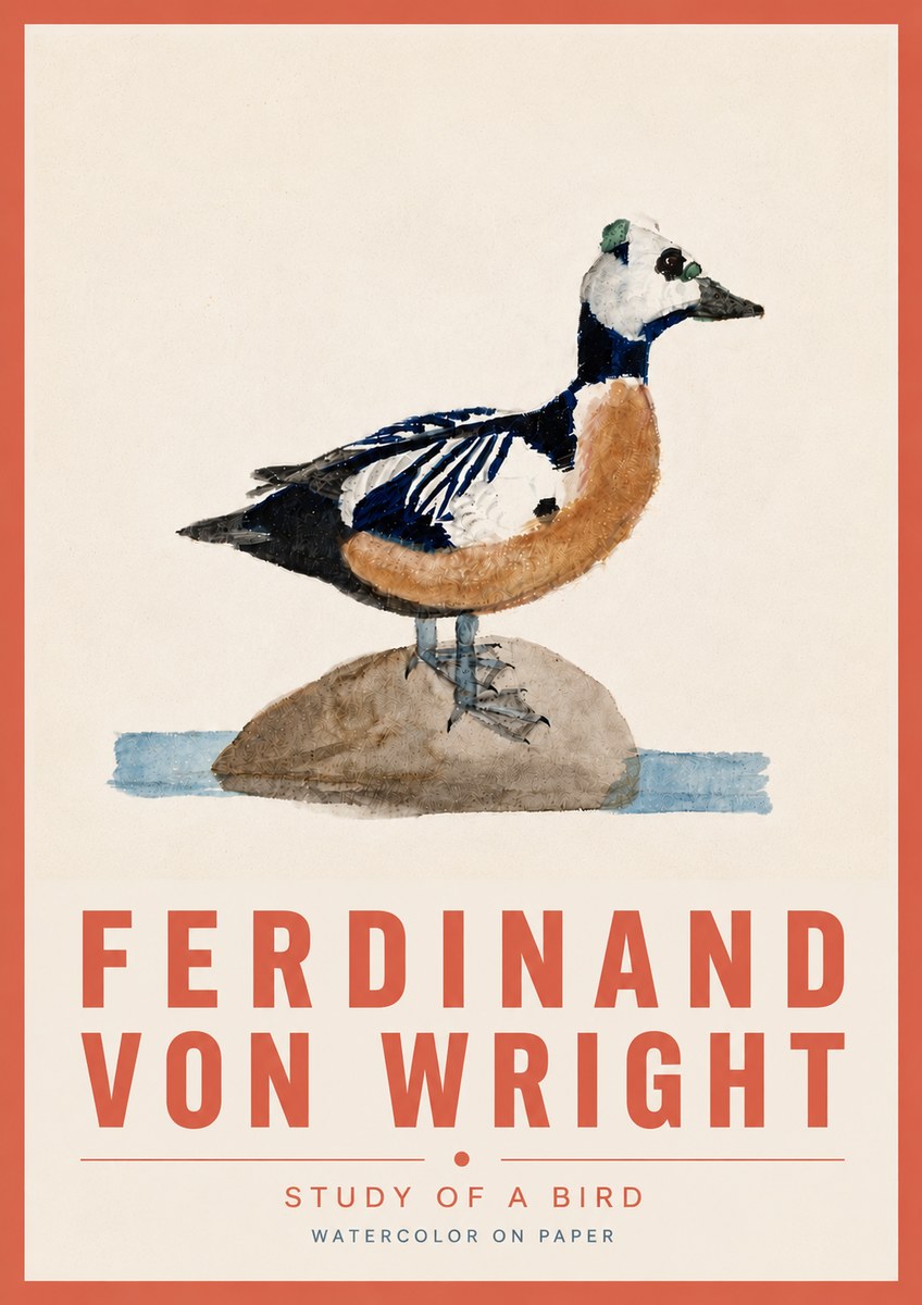 Ferdinand von Wright Study of a Bird No6 - Affiche