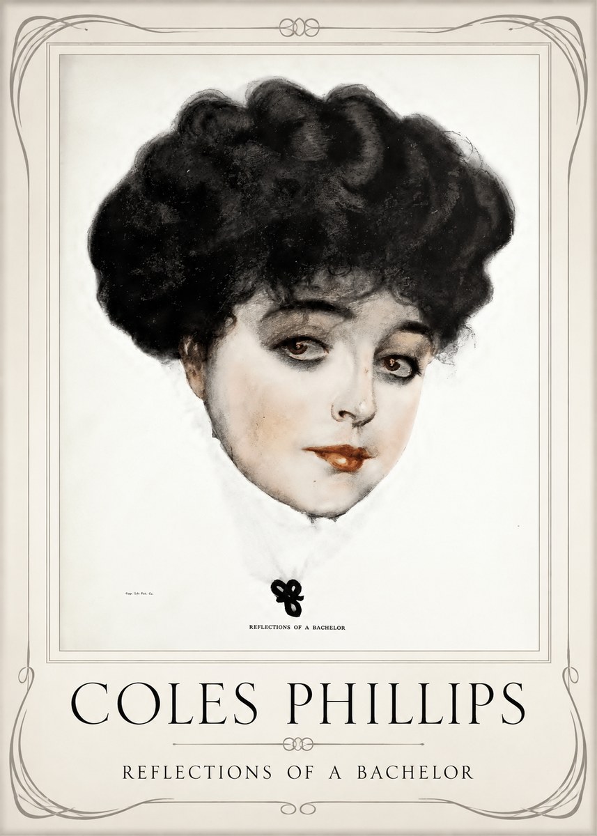 Coles Phillips Reflections of a Bachelor No1 - Affiche