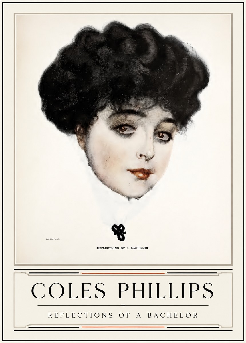 Coles Phillips Reflections of a Bachelor No3 - Affiche